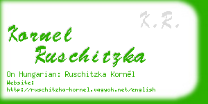 kornel ruschitzka business card